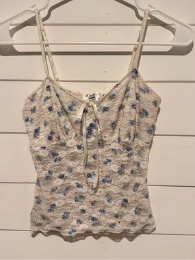Y2K Lace Cami‎ Baby Tank Top Floral Coquette 90’s Size xs